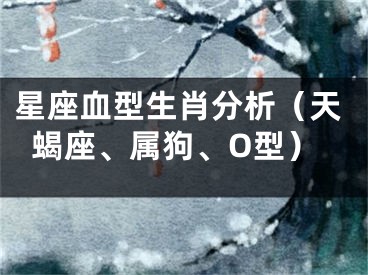 星座血型生肖分析（天蝎座、属狗、O型）