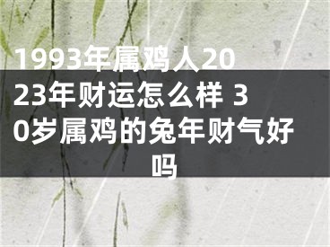 1993年属鸡人2023年财运怎么样 30岁属鸡的兔年财气好吗
