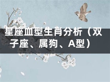 星座血型生肖分析（双子座、属狗、A型）
