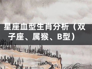 星座血型生肖分析（双子座、属猴、B型）