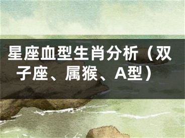星座血型生肖分析（双子座、属猴、A型）