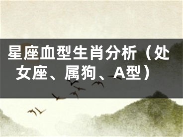 星座血型生肖分析（处女座、属狗、A型）