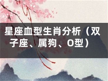 星座血型生肖分析（双子座、属狗、O型）