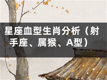 星座血型生肖分析（射手座、属猴、A型）