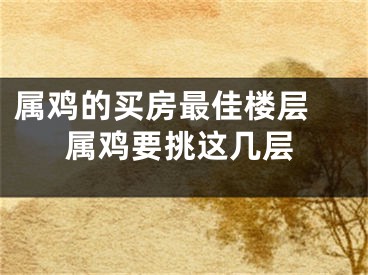 属鸡的买房最佳楼层 属鸡要挑这几层