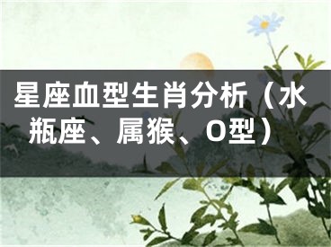星座血型生肖分析（水瓶座、属猴、O型）