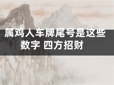 属鸡人车牌尾号是这些数字 四方招财