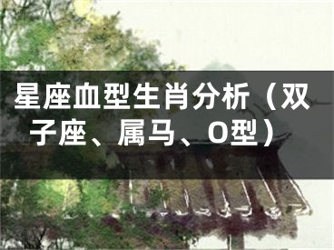 星座血型生肖分析（双子座、属马、O型）