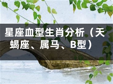 星座血型生肖分析（天蝎座、属马、B型）