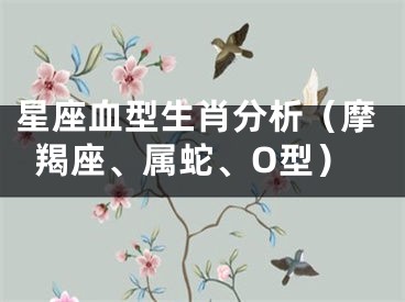 星座血型生肖分析（摩羯座、属蛇、O型）
