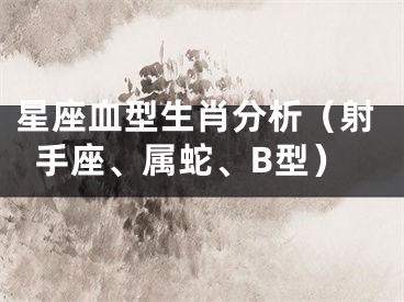 星座血型生肖分析（射手座、属蛇、B型）