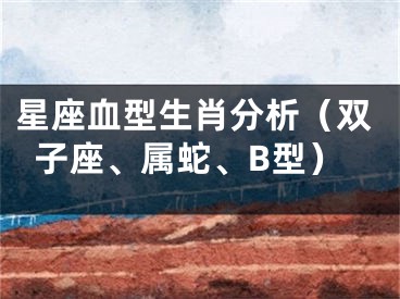 星座血型生肖分析（双子座、属蛇、B型）