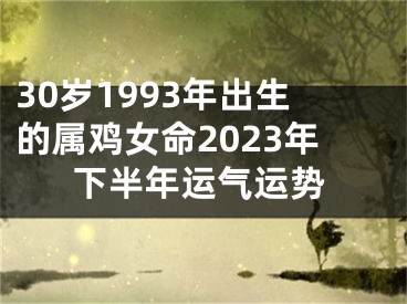 30岁1993年出生的属鸡女命2023年下半年运气运势