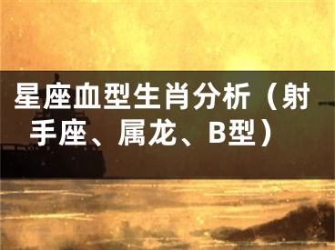 星座血型生肖分析（射手座、属龙、B型）