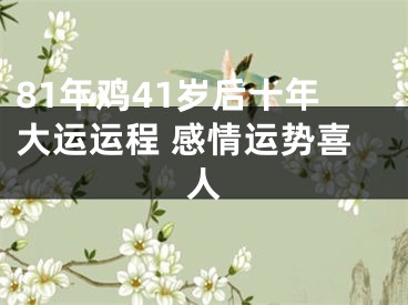 81年鸡41岁后十年大运运程 感情运势喜人