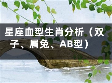 星座血型生肖分析（双子、属兔、AB型）