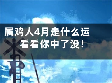 属鸡人4月走什么运 看看你中了没！