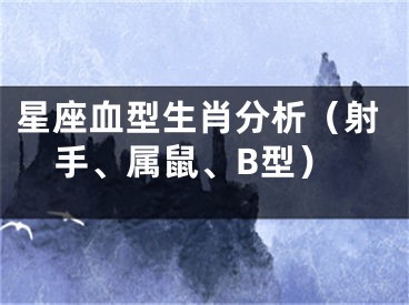 星座血型生肖分析（射手、属鼠、B型）