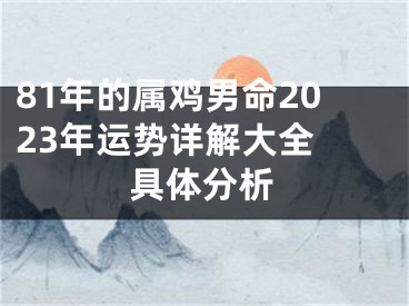 81年的属鸡男命2023年运势详解大全 具体分析