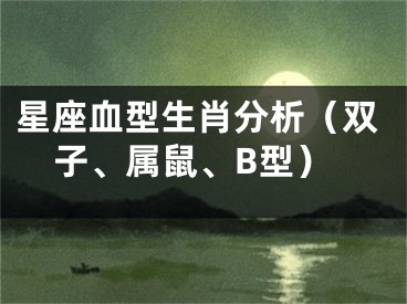 星座血型生肖分析（双子、属鼠、B型）