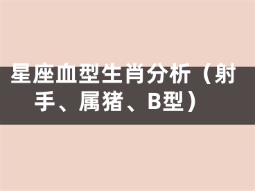 星座血型生肖分析（射手、属猪、B型）