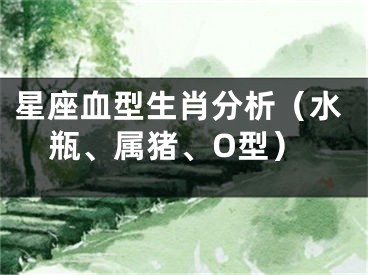 星座血型生肖分析（水瓶、属猪、O型）