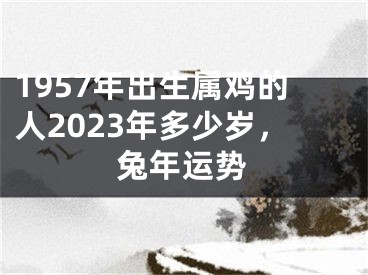 1957年出生属鸡的人2023年多少岁，兔年运势