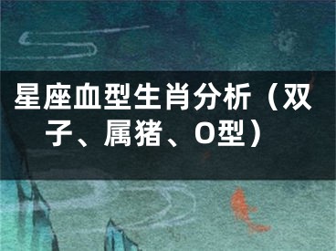 星座血型生肖分析（双子、属猪、O型）
