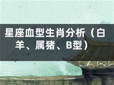 星座血型生肖分析（白羊、属猪、B型）