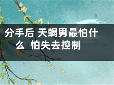 分手后 天蝎男最怕什么  怕失去控制