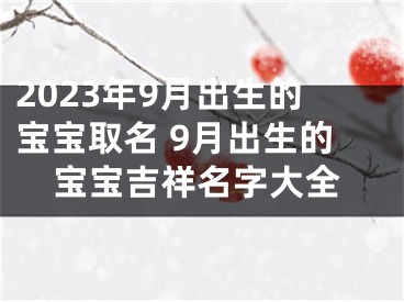 2023年9月出生的宝宝取名 9月出生的宝宝吉祥名字大全