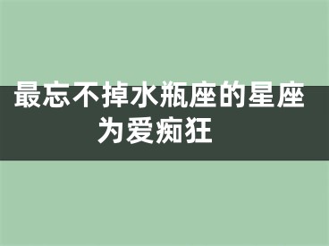 最忘不掉水瓶座的星座 为爱痴狂