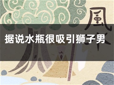 据说水瓶很吸引狮子男