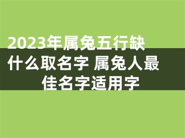 2023年属兔五行缺什么取名字 属兔人最佳名字适用字