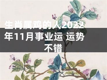 生肖属鸡的人2022年11月事业运 运势不错