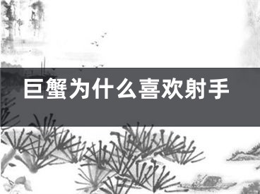 巨蟹为什么喜欢射手