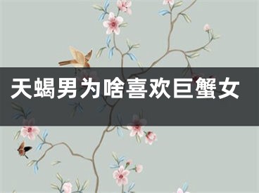 天蝎男为啥喜欢巨蟹女