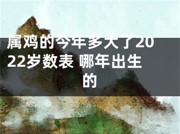属鸡的今年多大了2022岁数表 哪年出生的
