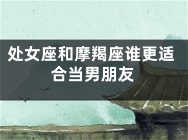 处女座和摩羯座谁更适合当男朋友