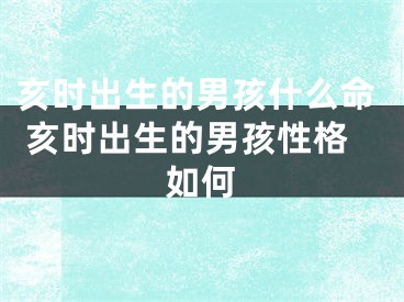 亥时出生的男孩什么命 亥时出生的男孩性格如何
