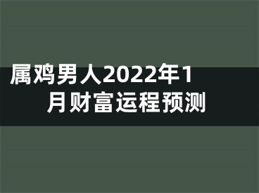 属鸡男人2022年1月财富运程预测