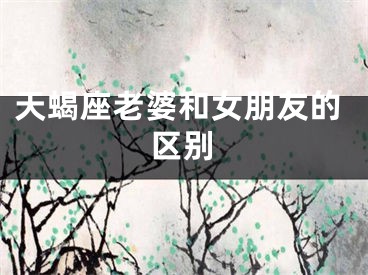 天蝎座老婆和女朋友的区别