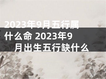 2023年9月五行属什么命 2023年9月出生五行缺什么