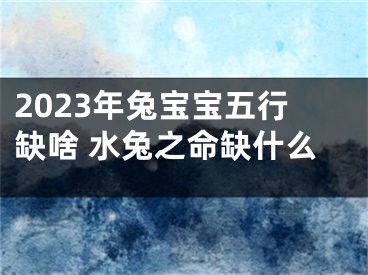 2023年兔宝宝五行缺啥 水兔之命缺什么