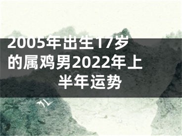 2005年出生17岁的属鸡男2022年上半年运势