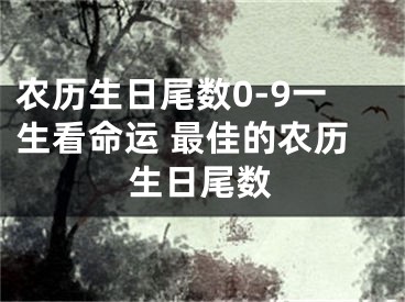 农历生日尾数0-9一生看命运 最佳的农历生日尾数