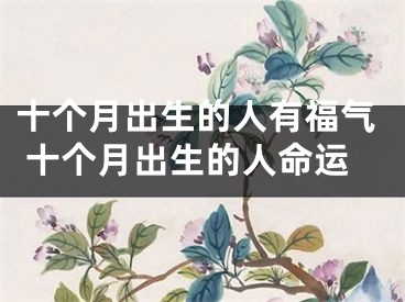 十个月出生的人有福气 十个月出生的人命运
