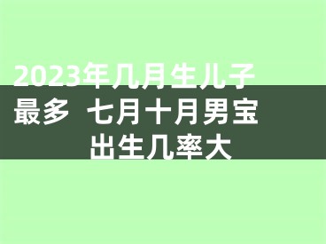 2023年几月生儿子最多  七月十月男宝出生几率大
