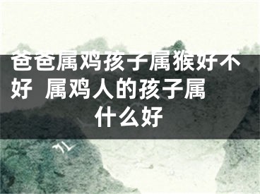 爸爸属鸡孩子属猴好不好  属鸡人的孩子属什么好
