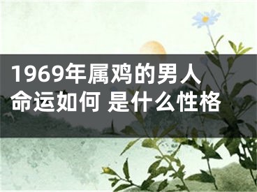 1969年属鸡的男人命运如何 是什么性格